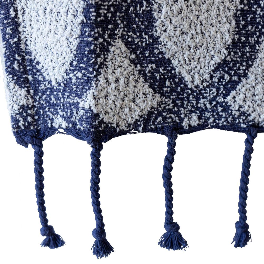 Foreside Cleo 60&quot; x 50&quot; Throw in Navy, , large