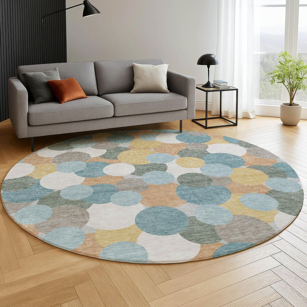 Dalyn Rug Company Kenner Seaside 8' Round Indoor/Outdoor Area Rug, , large