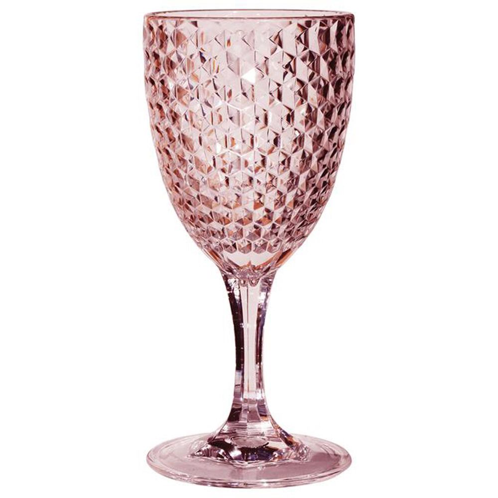 LeadingWare Diamond Cut 12 Oz Wine Glass in Pink, , large