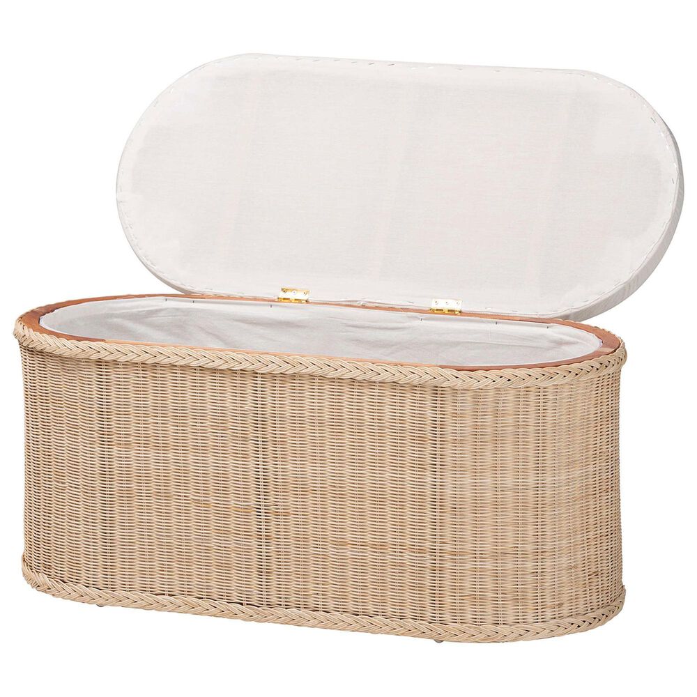 Baxton Studio Barid Oval Storage Bench in Natural, , large