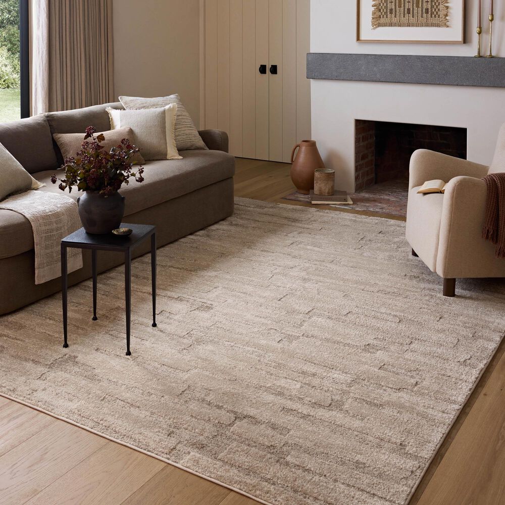 Amber Lewis x Loloi Monty 9&#39;2&quot; x 13&#39; Taupe and Beige Area Rug, , large