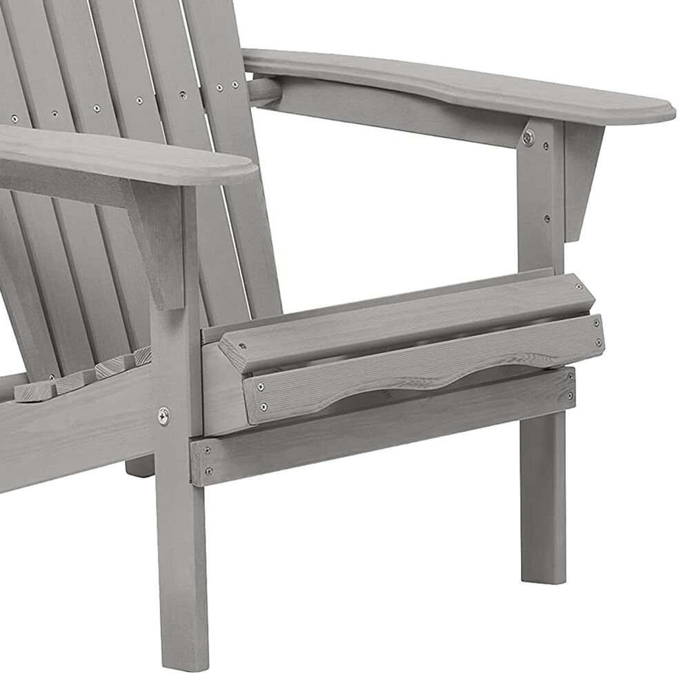 Hearth and Haven Outdoor Folding Adirondack Chair in Gray &#40;Set of 2&#41;, , large