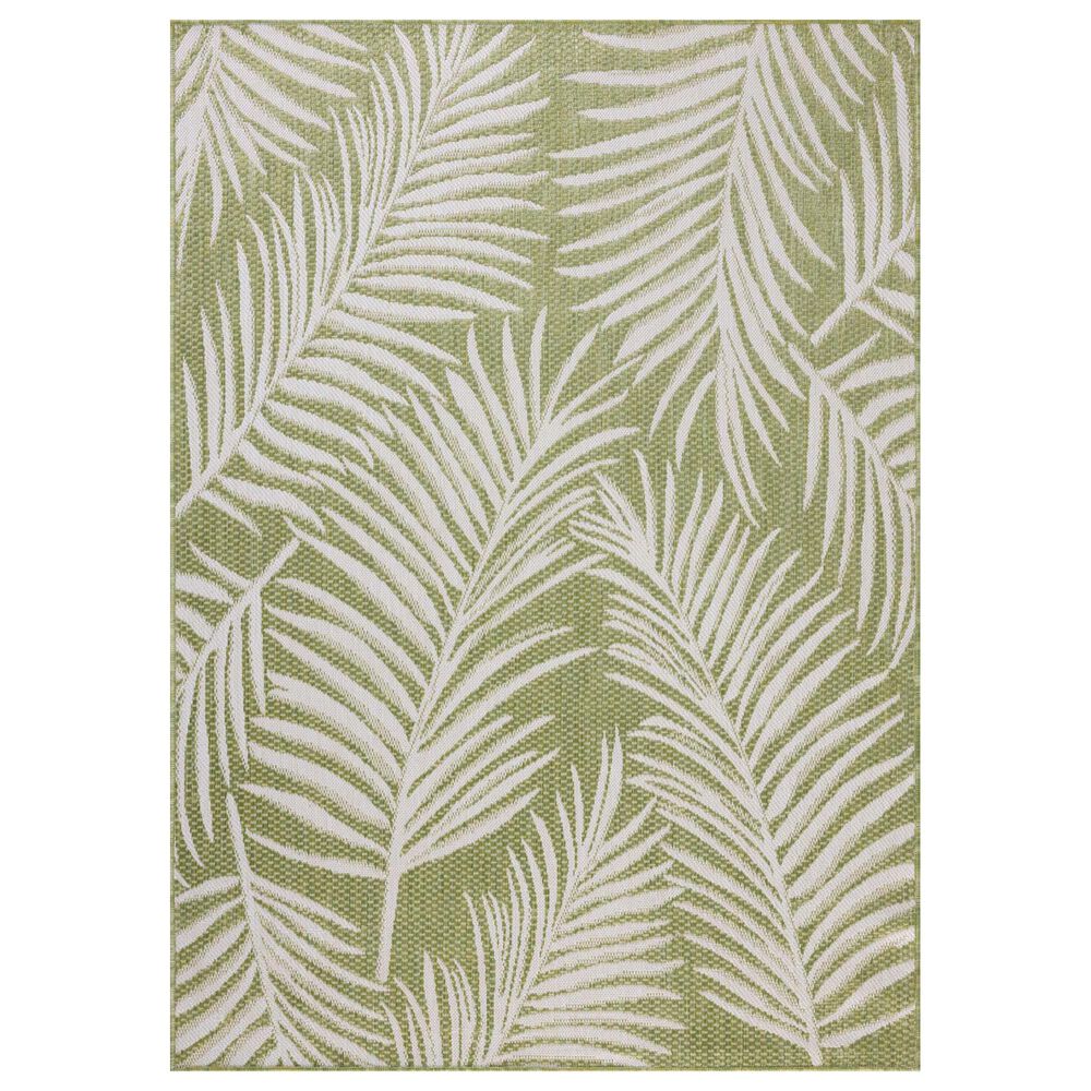 Loloi Easton Ivory and Green 6&#39;7&quot; x 9&#39;4&quot; Indoor/Outdoor Area Rug, , large