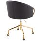 Lumisource Claire Task Chair with Black Cushion in Gold, , large