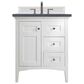 James Martin Vanities Palisades 30" Single Bathroom Vanity in Bright White with 3 cm Charcoal Soapstone Quartz Top and Rectangular Sink, , large