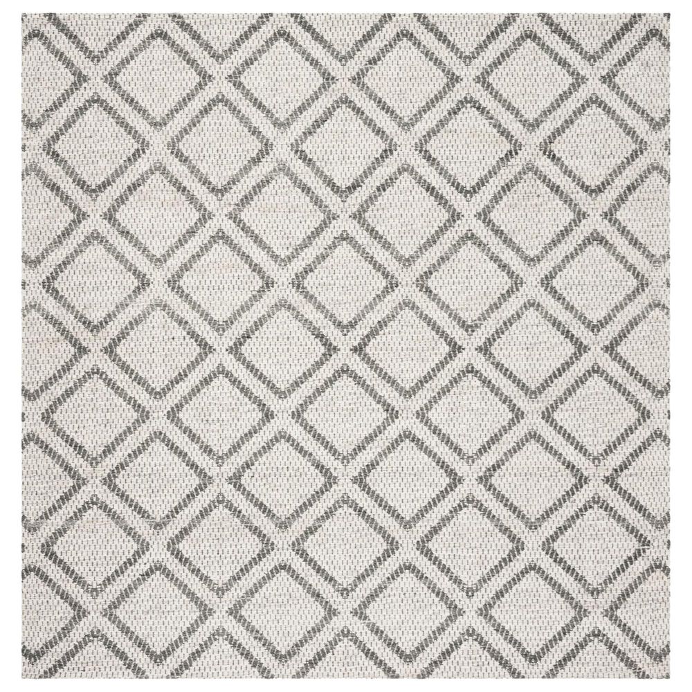 Safavieh Micro-Loop 5" Square Silver and Dark Grey Area Rug, , large