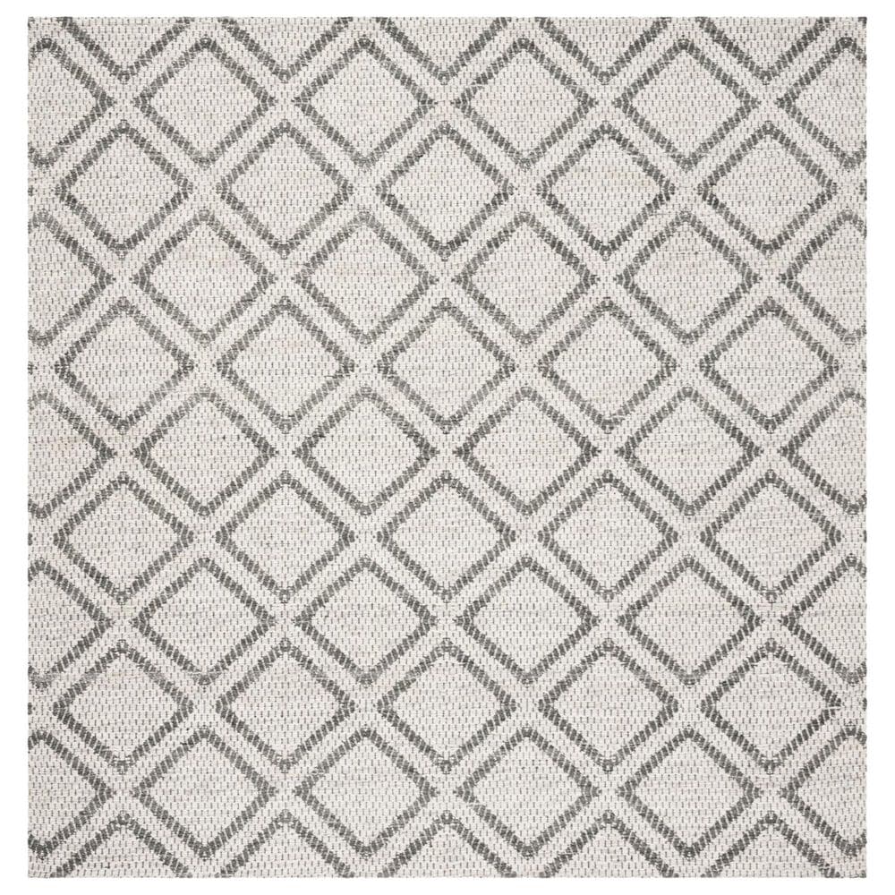 Safavieh Micro-Loop 5" Square Silver and Dark Grey Area Rug, , large