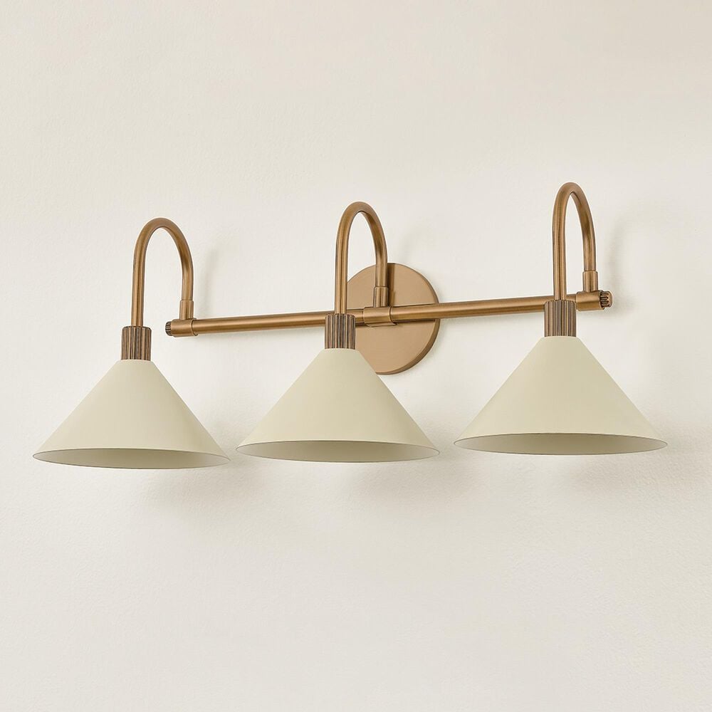 Troy Lighting Jovani 3-Light Bath Vanity in Patina Brass and Soft Sand, , large