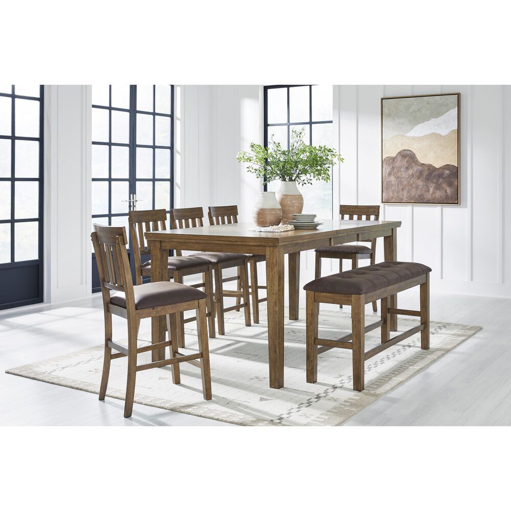 Ashley Urbinforte 25.75" Faux Leather Barstool in Light Brown, , large