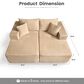 HOMLUX Sectional Sofa, with High-Density Foam and Comfortable Seating in Beige, , large