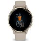 Garmin Venu 3S Smartwatch 41mm Soft Gold Stainless Steel Bezel Case with French Grey Silicone Band, , large