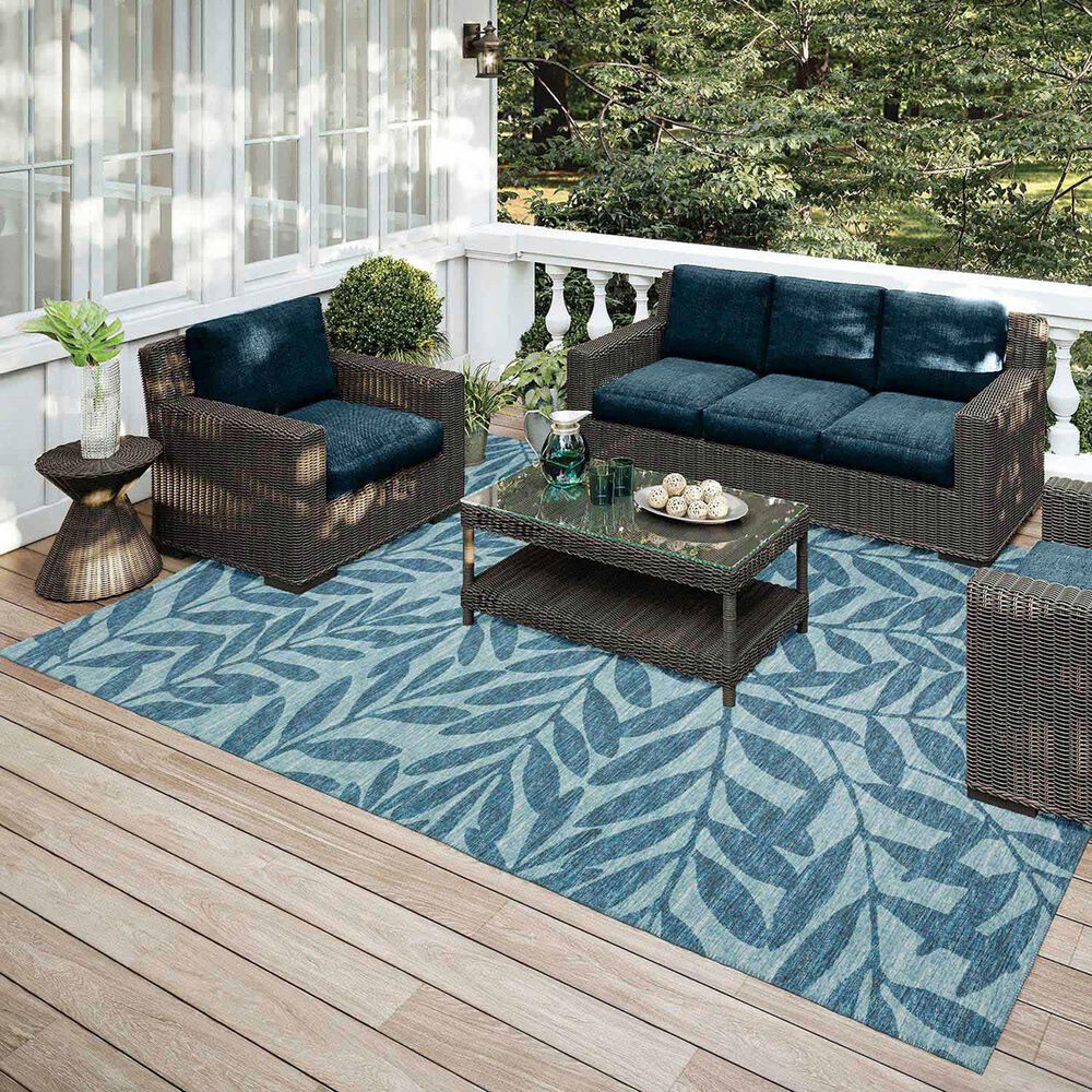 Dalyn Rug Company Sedona Floral 3&#39; x 5&#39; Denim Indoor/Outdoor Area Performance Rug, , large