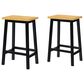 HOMLUX 25.6" Counter Stool in Light Brown and Black (Set of 2), , large