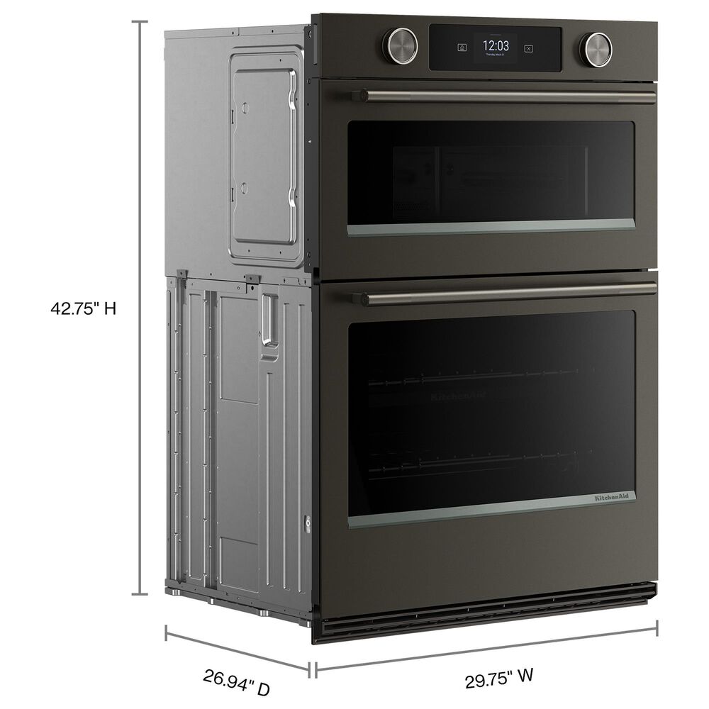 KitchenAid 2-Piece Kitchen Package with Black Ore 30" Smart Combination Wall Oven and Stainless Steel 36" Gas Cooktop, , large
