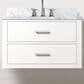 Lexora Home Castor 30" Single Bathroom Vanity in White with 2 cm White Carrara Marble Top and Rectangular Sink, , large