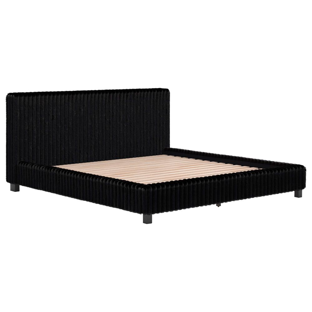 Ashley Zuraleus 4-Piece King Upholstered Platform Bedroom Set in Matte Black, , large