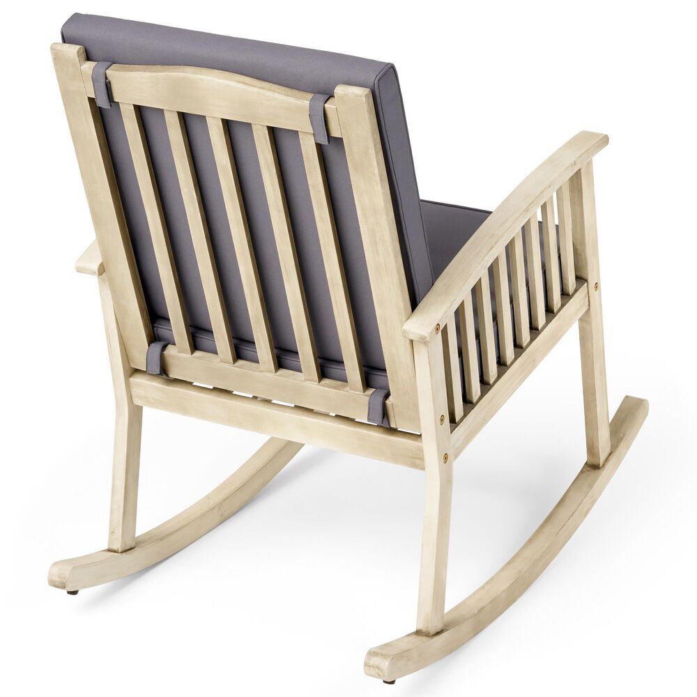 Hearth and Haven Casa Outdoor Rocking Chair with Cushion in Grey, , large