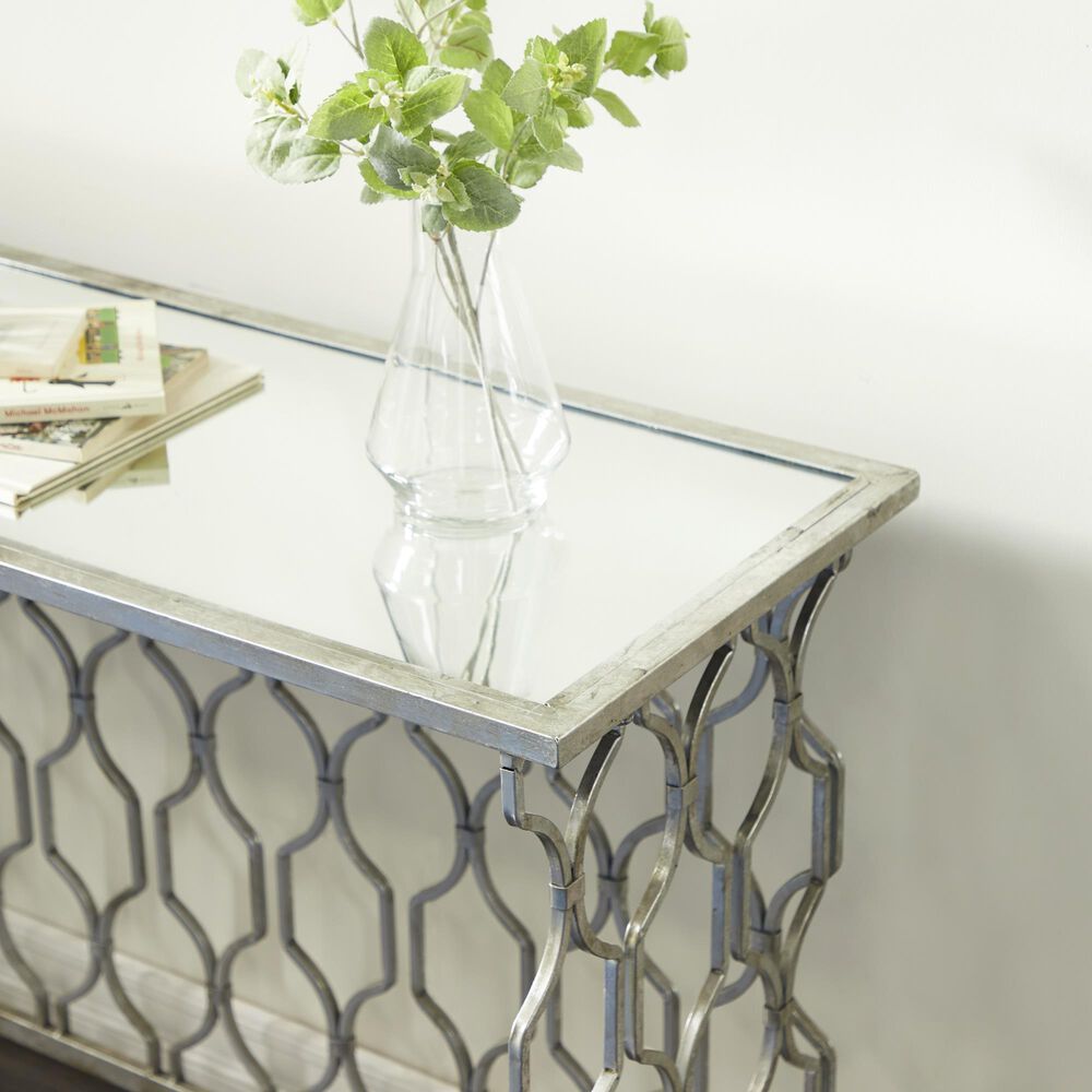 Maple and Jade Frame Console Table in Silver, , large