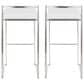 Lumisource Fuji High Back Barstool with White Velvet in Stainless Steel (Set of 2), , large