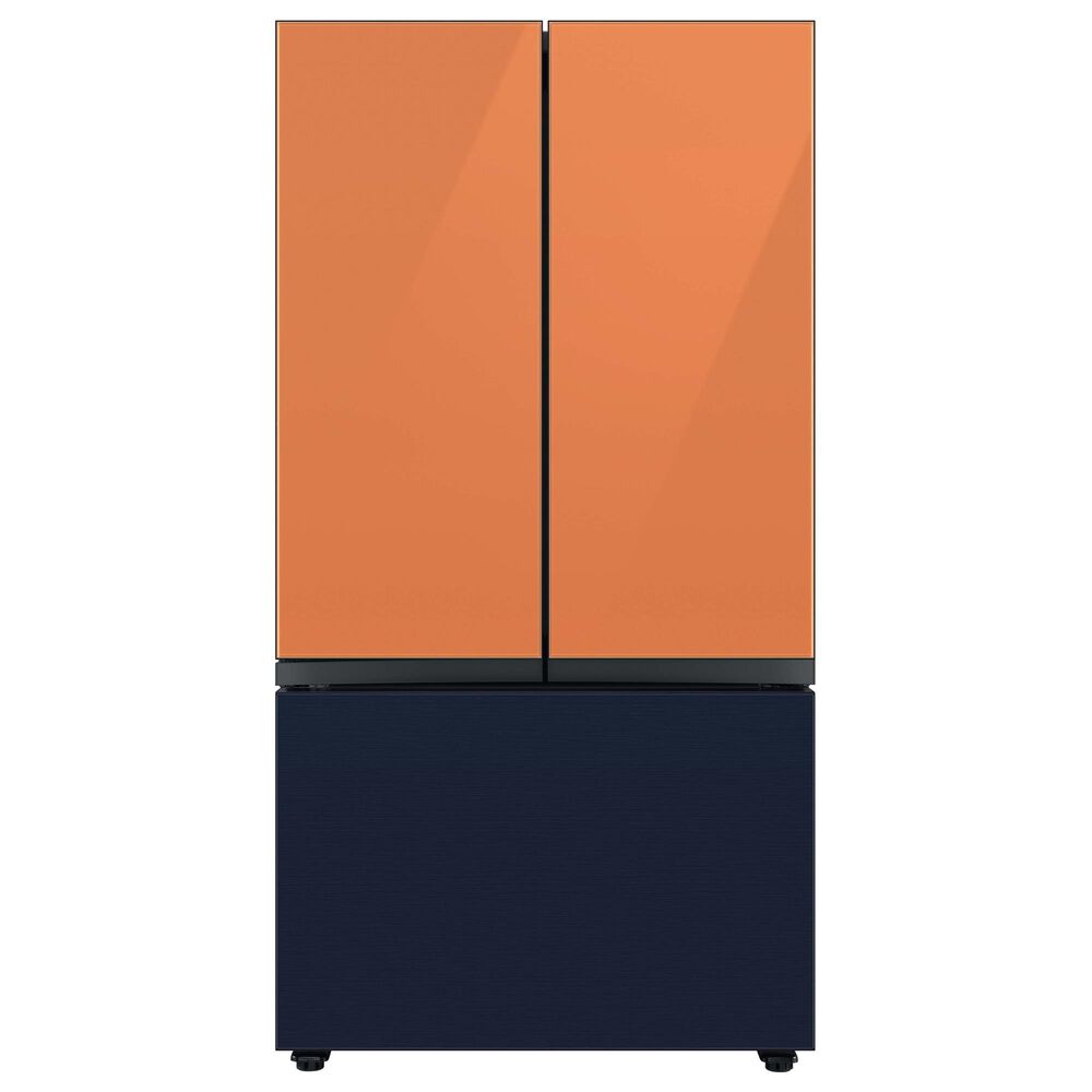 Samsung Bespoke 3-Door French Door Refrigerator Top Panel in Clementine Glass, , large