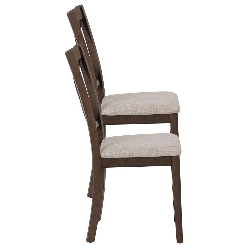 Linon Home Decor Warren X-Back Side Chair in Warm Brown (Set of 2), , large