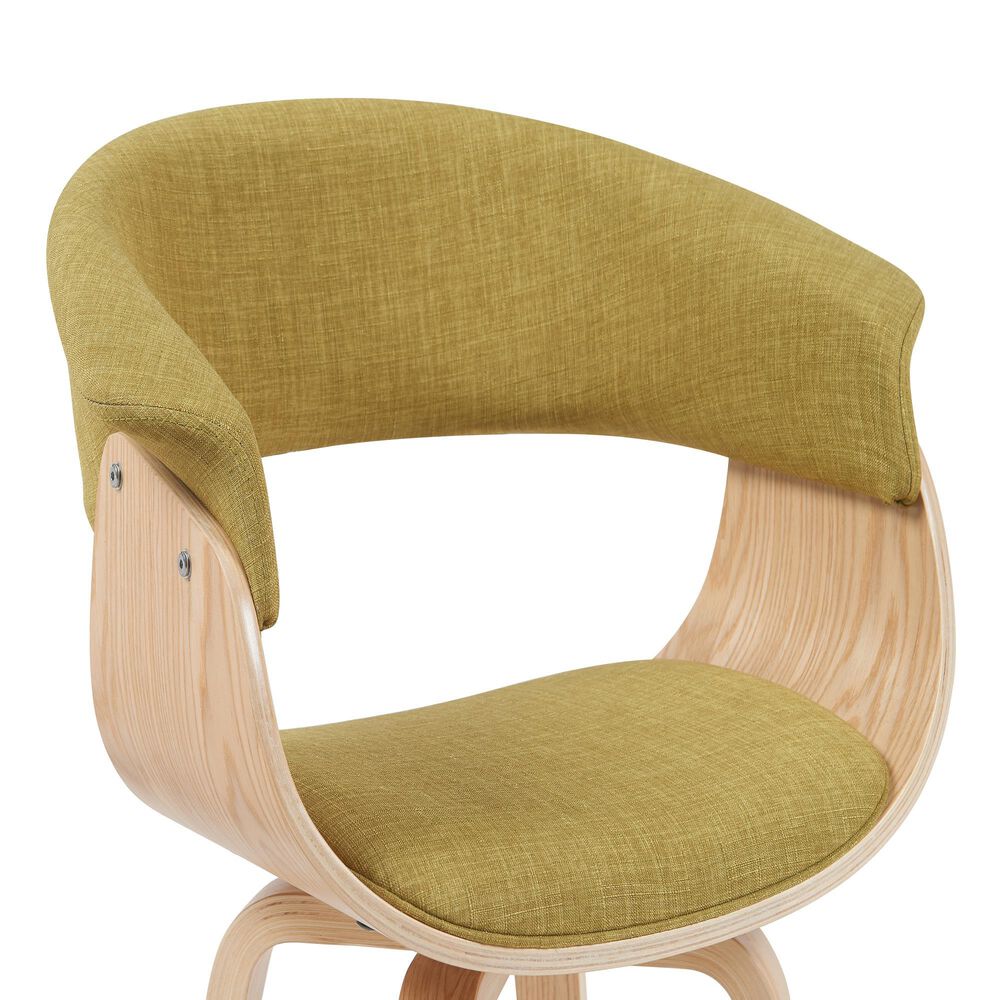 Armen Living Summer Arm Chair with Green Upholstery in Oak, , large