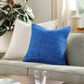 Surya Chunky Grid 20" Square Throw Pillow in Blue and White, , large