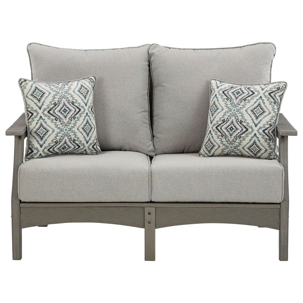 Signature Design by Ashley Visola Stationary Loveseat with Cushion in Gray, , large
