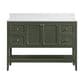 37B Ravello 48" Single Bathroom Vanity Cabinet in Deep Olive Green with Marble Top and Backsplash, , large
