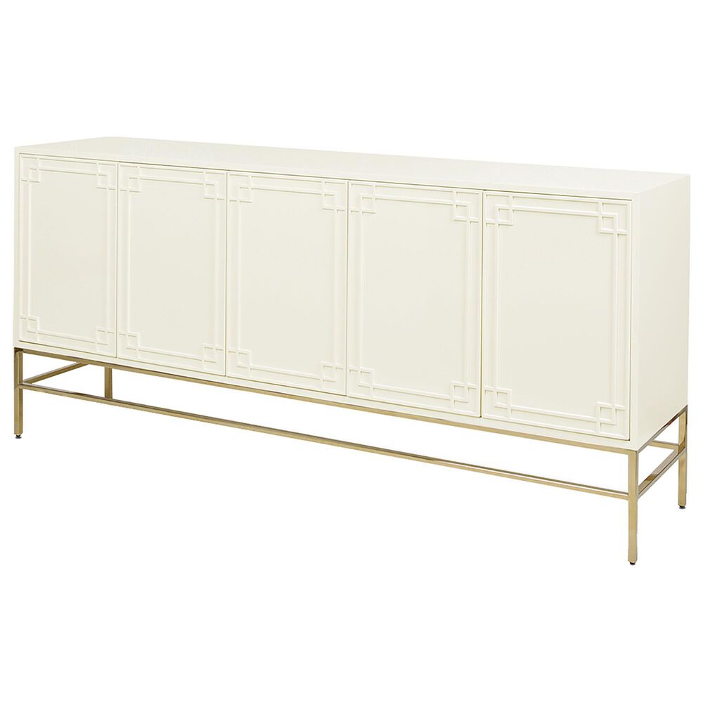 Jennifer Taylor Home Gemini Sideboard in White Lacquer and Gold, , large
