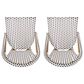 Hearth and Haven Outdoor Wicker French Barstool with Brown Aluminum Frame in White (Set of 2), , large