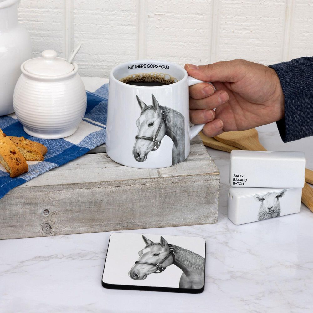 Pavilion Hay There 17 Oz Mug in Gray and White, , large