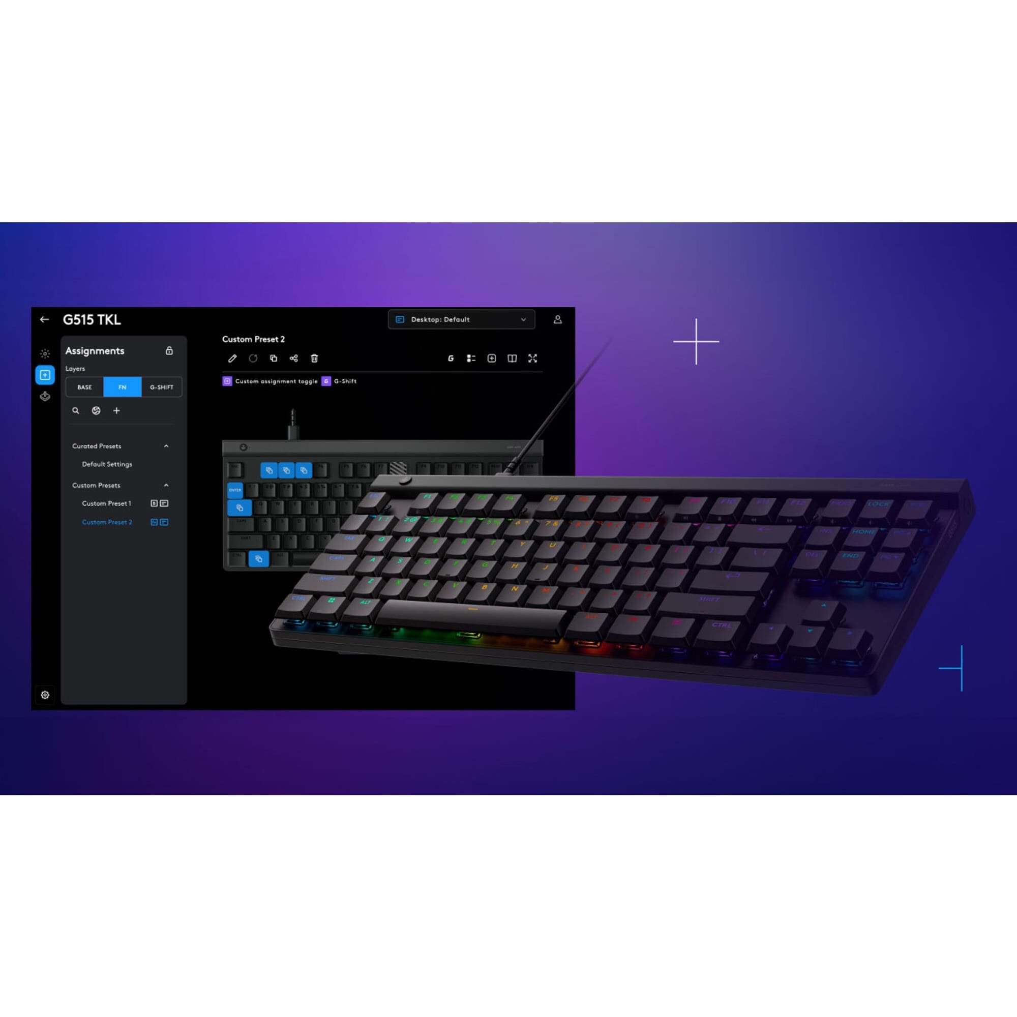 Logitech G5 Series G515 TKL Wired Low Profile Gaming Keyboard in Black