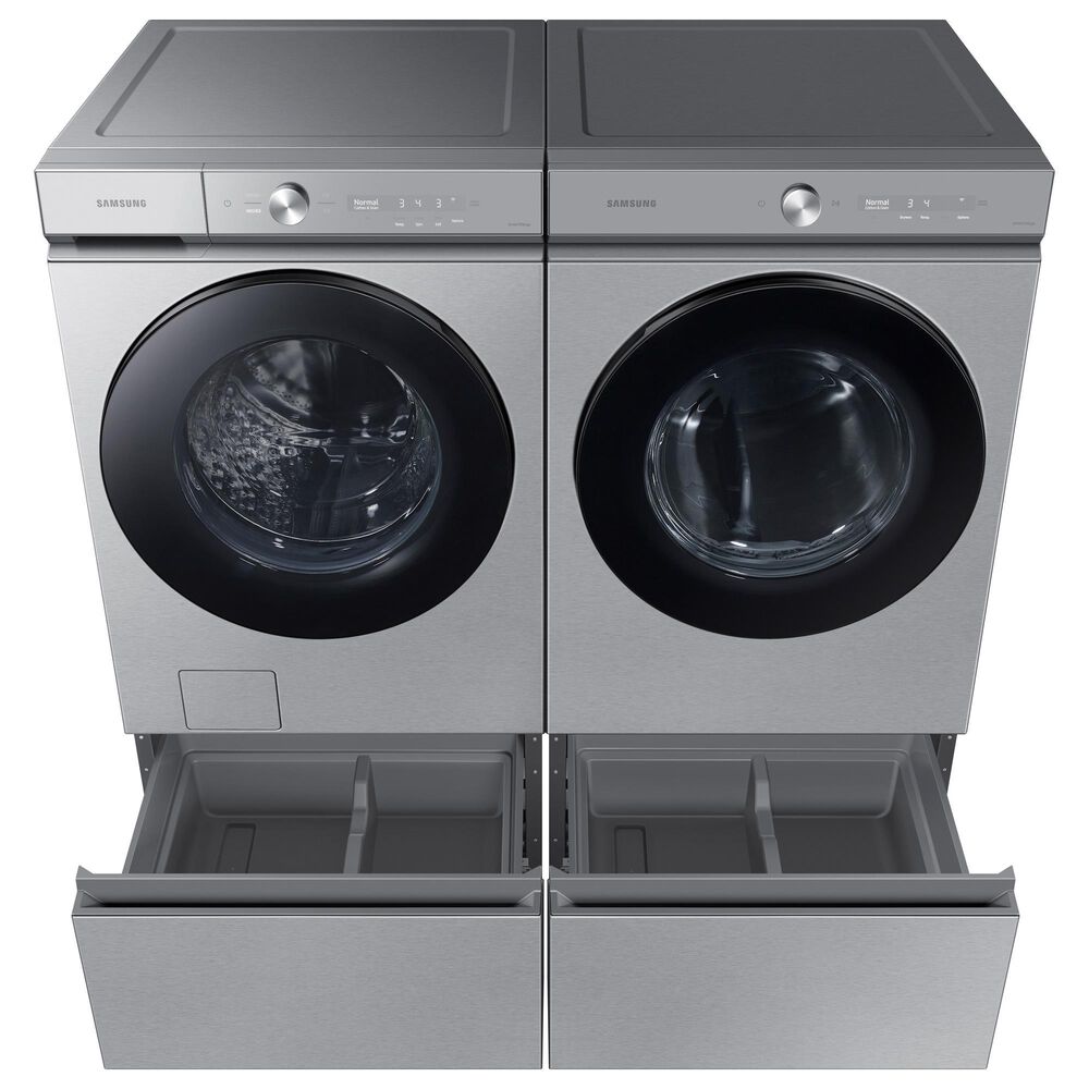 Samsung Bespoke 7.6 Cu. Ft. Front Load Electric Dryer with AI Optimal Dry and Super Speed Dry in Silver Steel, , large