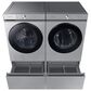 Samsung Bespoke 7.6 Cu. Ft. Front Load Electric Dryer with AI Optimal Dry and Super Speed Dry in Silver Steel, , large