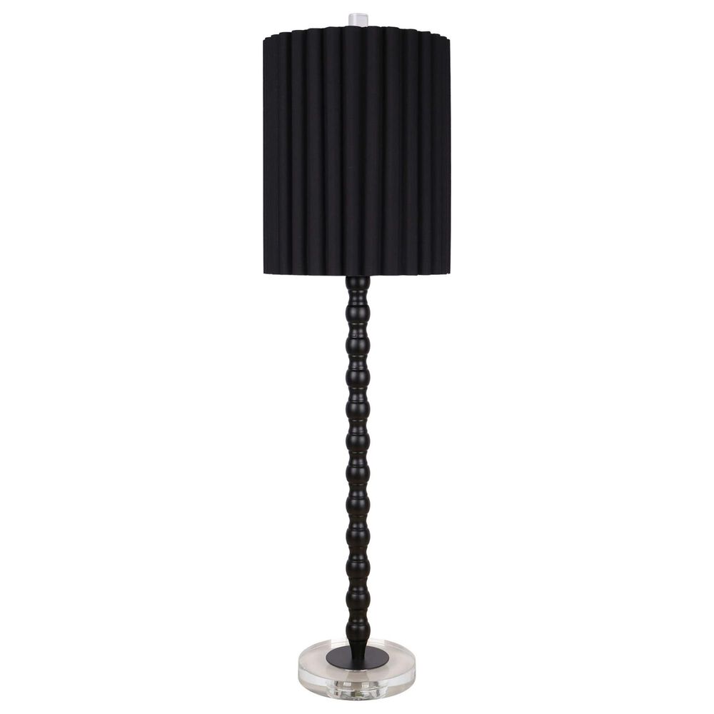 Classy Art Wholesalers Obsidian Elegance Buffet Lamp in Black and Clear, , large