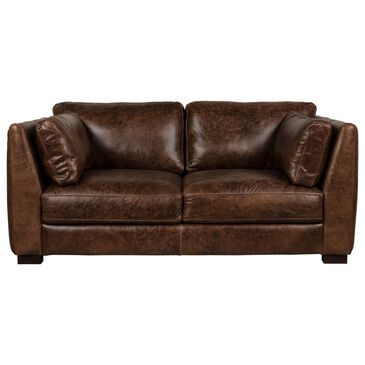 Softline Fulg 70" Leather Stationary Loveseat in Utah Chestnut, , large