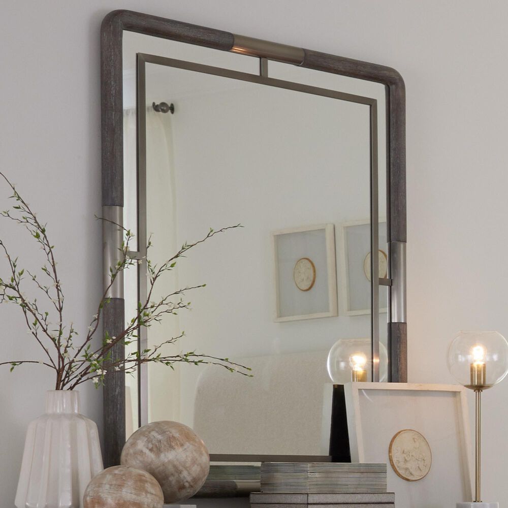 Hooker Furniture Modern Mood Landscape Mirror in Mink and Warm Pewter, , large