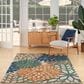Nourison Aloha 3"6" x 5"6" Blue and Green Indoor/Outdoor Area Rug, , large