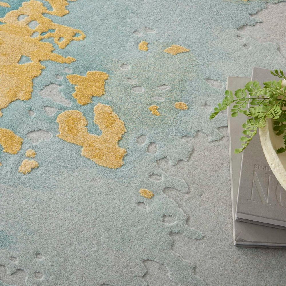 Nourison Prismatic 7&#39;9&quot; x 9&#39;9&quot; Seafoam Gold Area Rug, , large