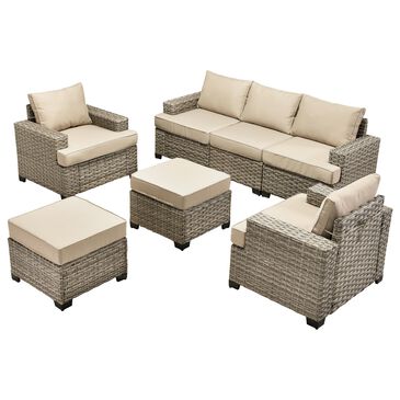 HOMLUX 7-Piece Modular Patio  Conversation  in Beige, , large