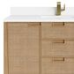 James Martin Vanities Solene 48" Single Bathroom Vanity in Seaside Oak with Single Hole 3 cm White Zeus Quartz Top and Rectangular Sink, , large