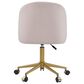 Linon Home Decor Adalynn Swivel Desk Chair with Blush Pink Cushion in Gold, , large