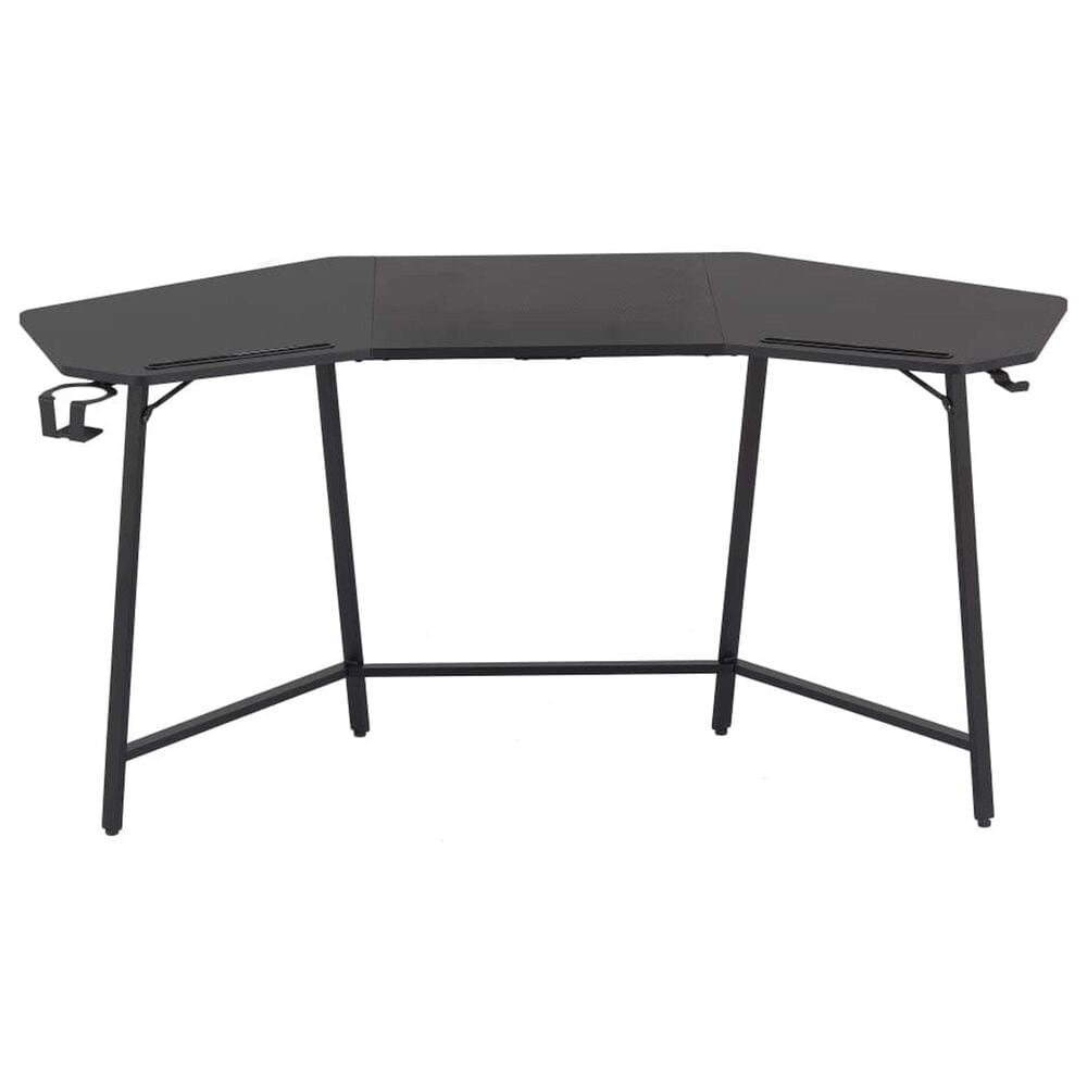 Rta Products Llc U-Shaped Gaming Desk with Shelf and Tablet Holder in Black, , large