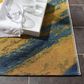Safavieh Barbados Tropical Wave 3"3" x 5 Blue and Gold Indoor/Outdoor Area Rug, , large