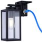 Vaxcel International Co. Ltd. Lombard 1-Light Outdoor Wall Light with GFCI Outlet in Textured Black, , large