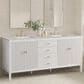 James Martin Vanities Myrrin 72" Double Vanity in Bright White with 3 cm Victorian Silver Quartz Top, , large