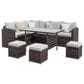 Hearth and Haven 7-Piece Outdoor Dining Set with Grey Cushion in Brown, , large