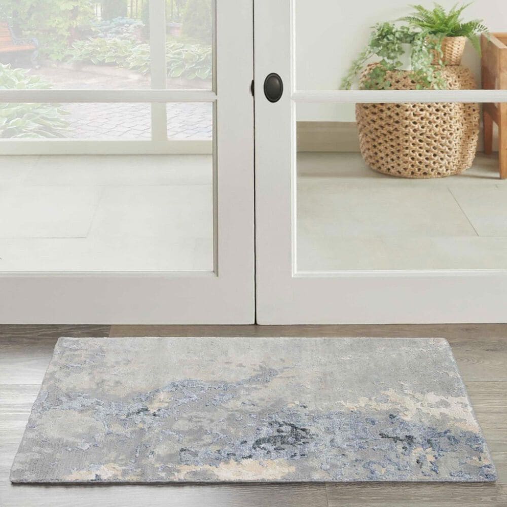 Nourison Silk Shadows 2&#39; x 3&#39; Blue and Sky Area Rug, , large