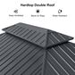 HOMLUX 12" x 20" Permanent Hardtop Gazebo with Double-Tier Roof in Gray, , large